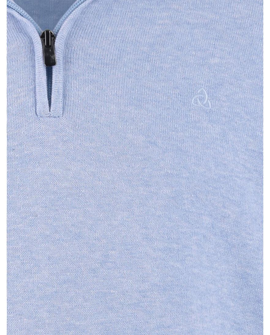 lichtblauwe trui Scotland Blue half zip normale fit