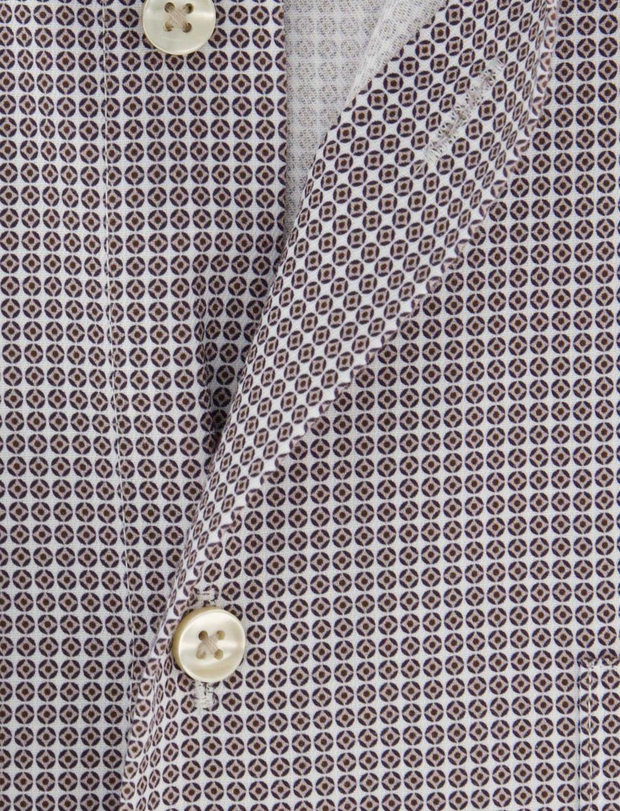 Bruin overhemd geprint Seidensticker Regular Fit