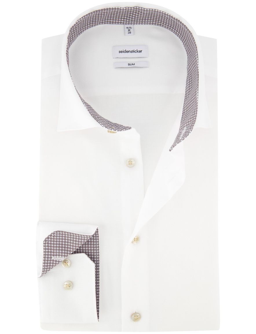 Wit overhemd Seidensticker Slim fit linnen strijkvrij