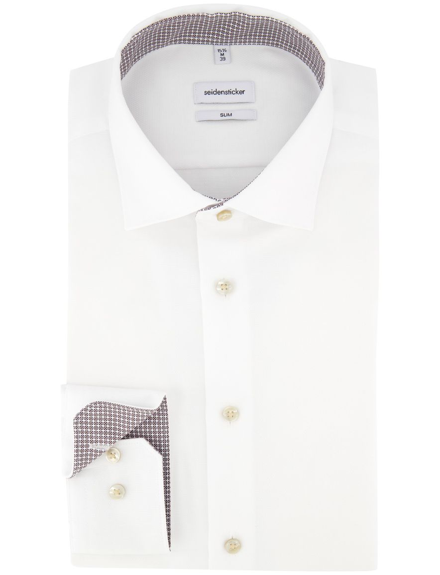 Wit overhemd Seidensticker Slim fit linnen strijkvrij
