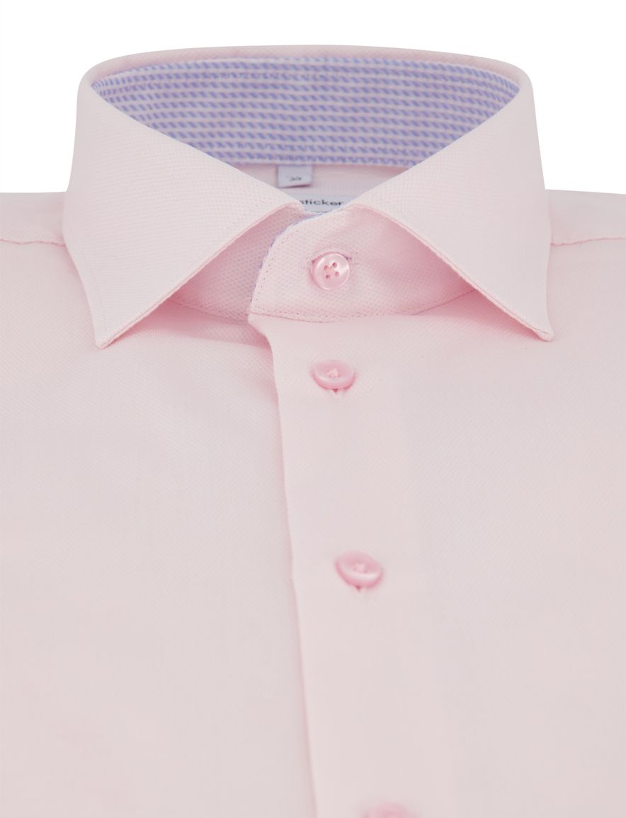 Roze overhemd Seidensticker Slim Fit strijkvrij effen