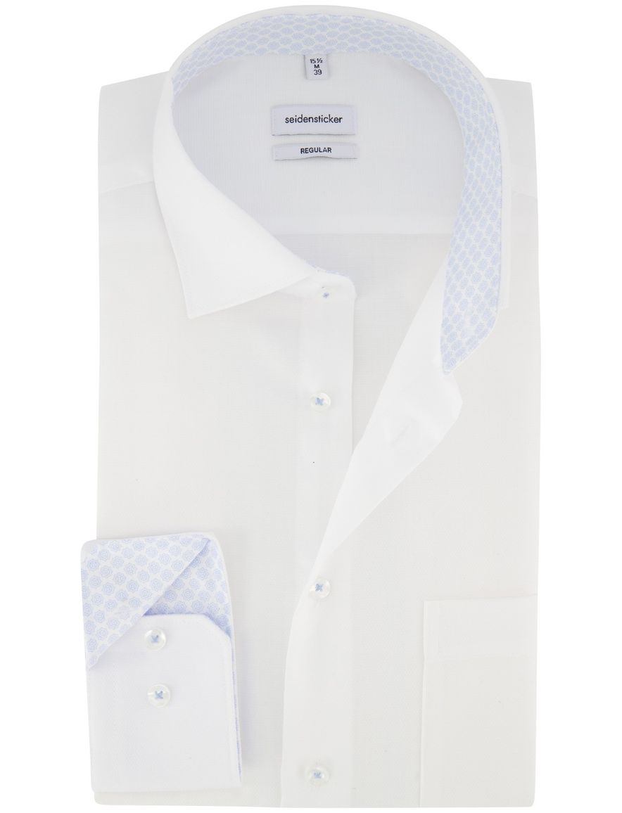 Normale fit Seidensticker overhemd wit strijkvrij