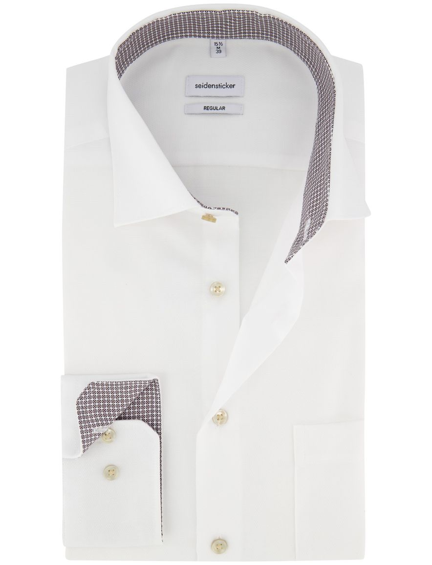 Wit overhemd regular fit Seidensticker strijkvrij