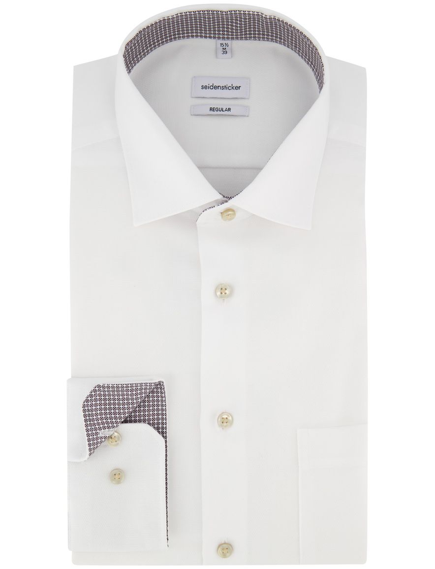 Wit overhemd regular fit Seidensticker strijkvrij