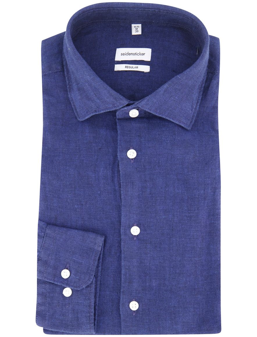 Normale fit overhemd blauw Seidensticker