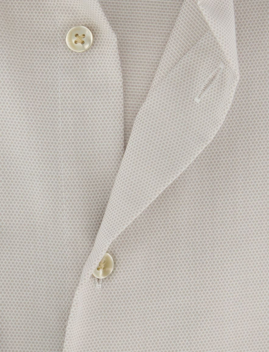 Beige overhemd Seidensticker Slim Fit strijkvrij katoen