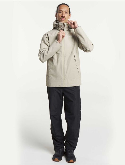 Tenson regenjas beige waterdicht afneembare capuchon