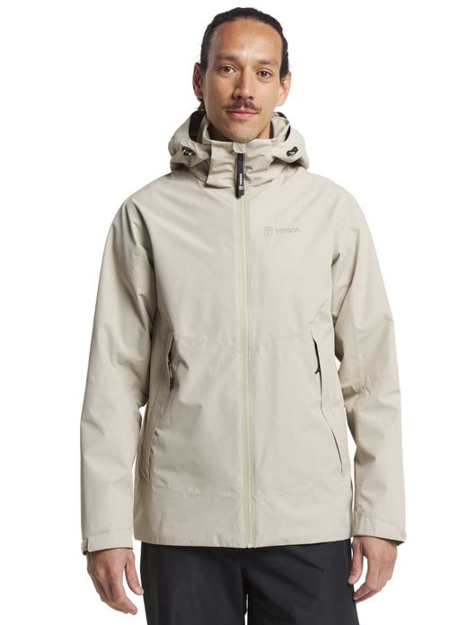 Tenson regenjas beige waterdicht afneembare capuchon