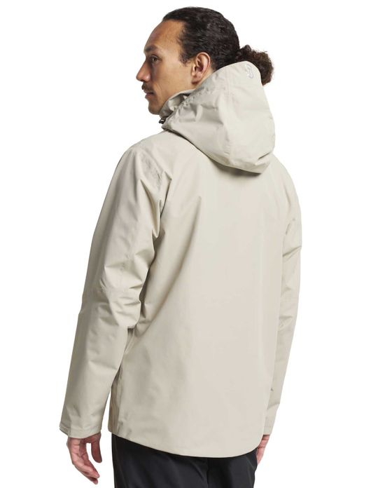 Tenson regenjas beige waterdicht afneembare capuchon