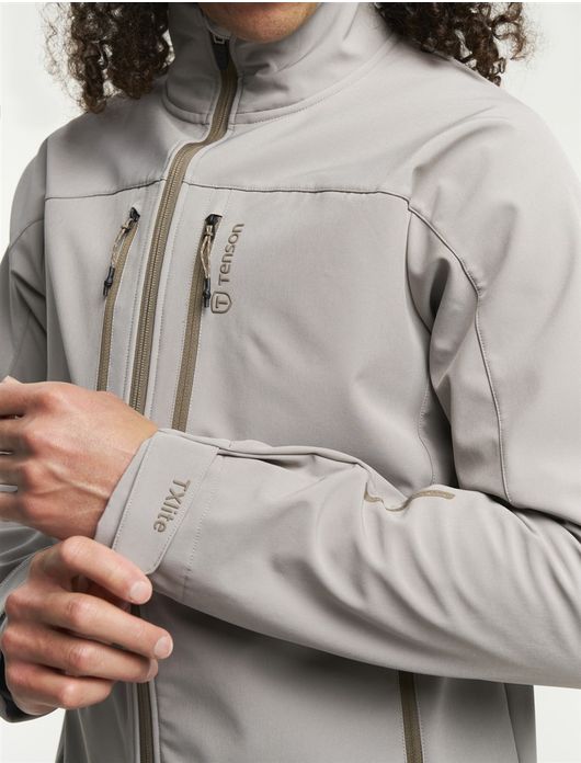 Tenson softshell jas beige dubbele borstzak