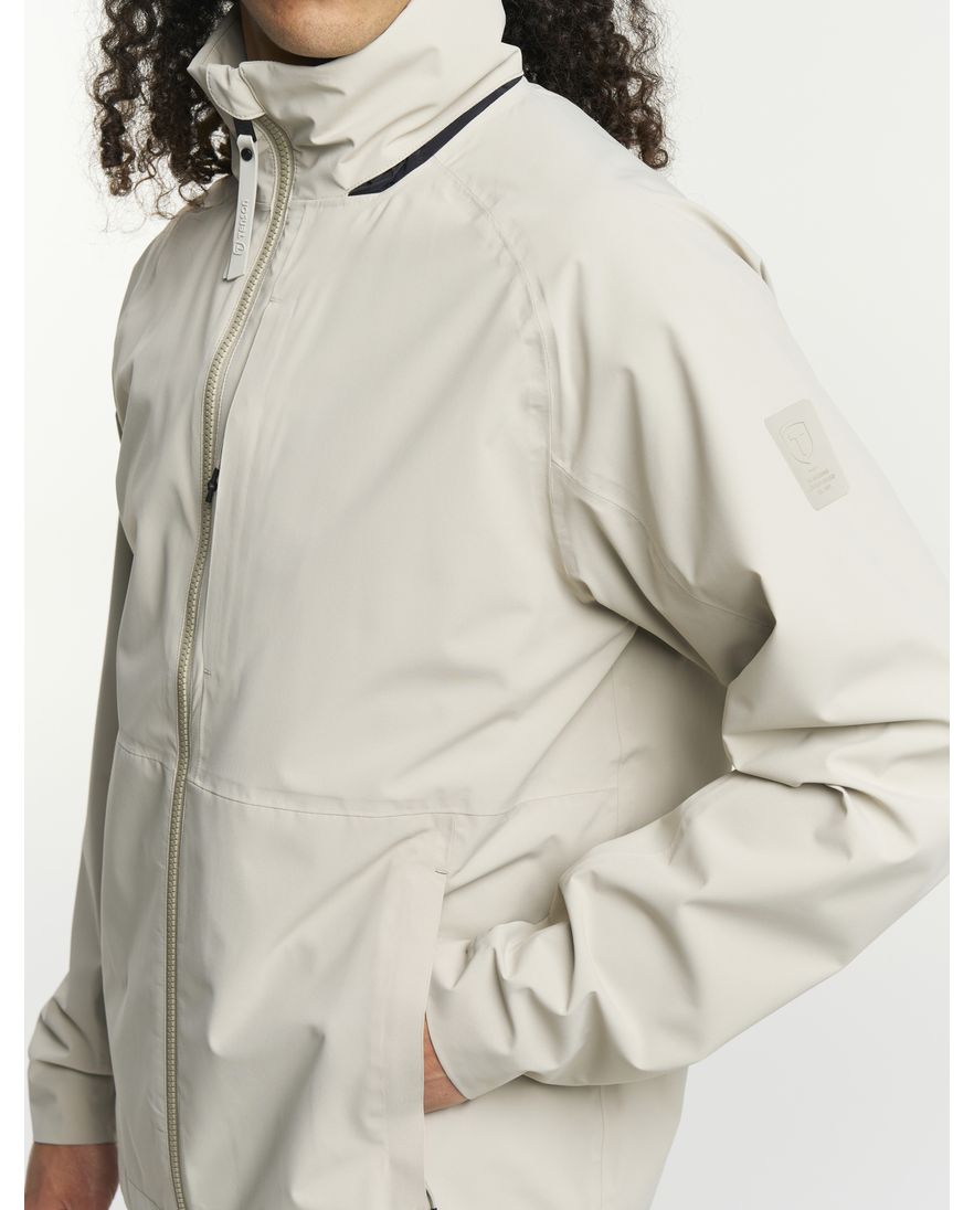 Windjack 100% gerycled polyester Tenson zomerjas beige borstzak