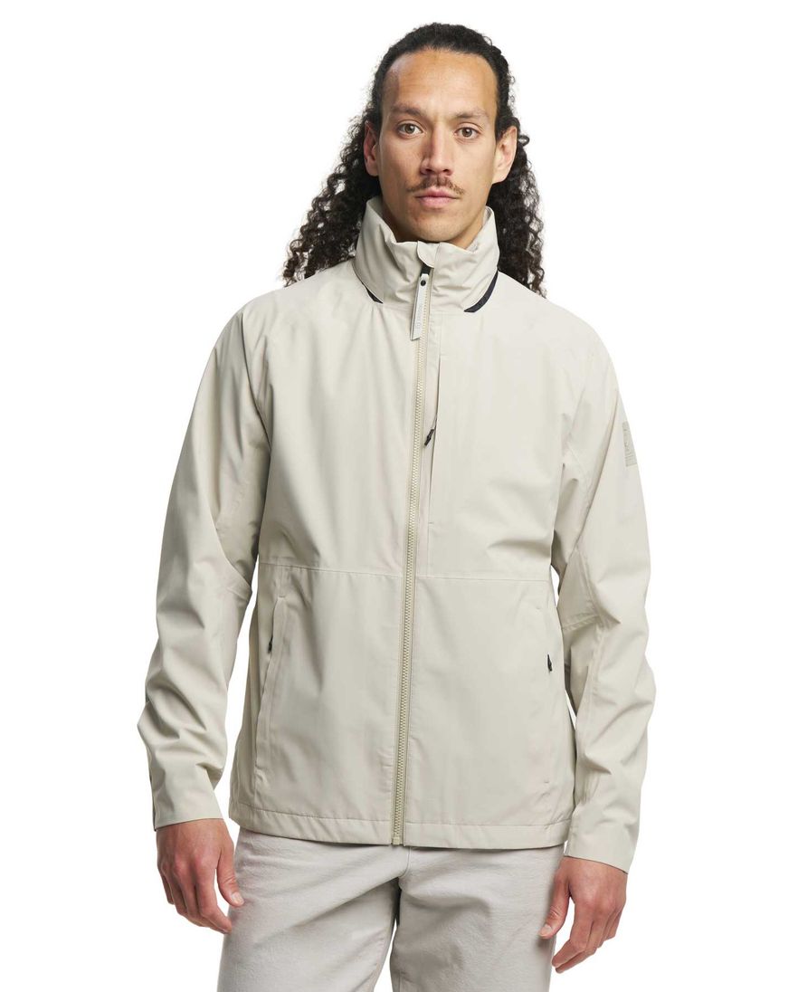 Windjack 100% gerycled polyester Tenson zomerjas beige borstzak