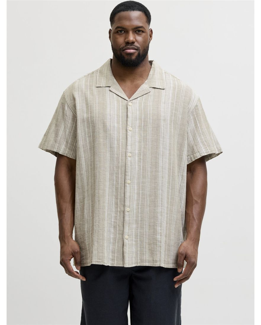 Jack & Jones overhemd groen gestreept Plus Size