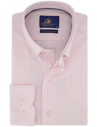 Eden Valley Overhemd roze gestreept Eden Valley ml7 button-down collar