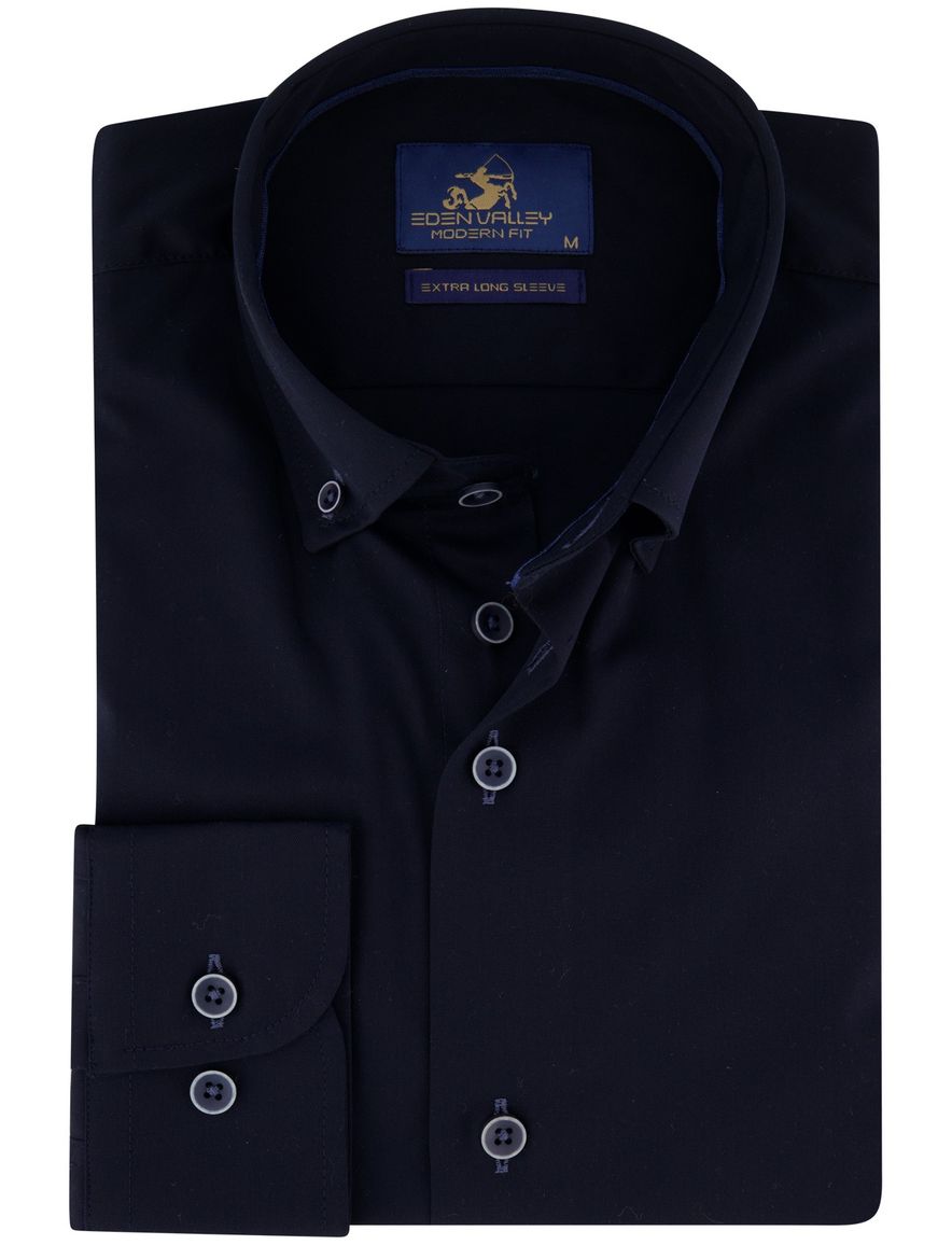 Overhemd donkerblauw 100% katoen Eden Valley modern fit