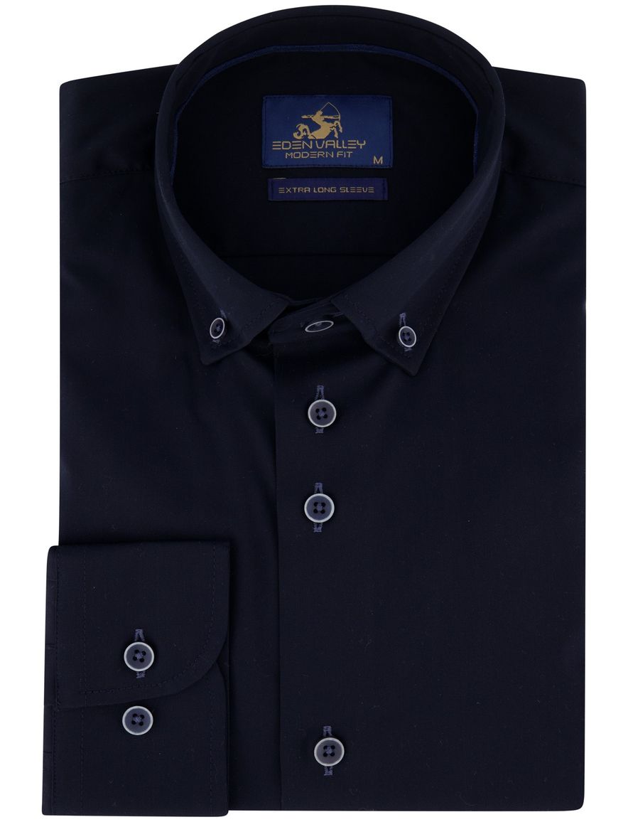 Overhemd donkerblauw 100% katoen Eden Valley modern fit