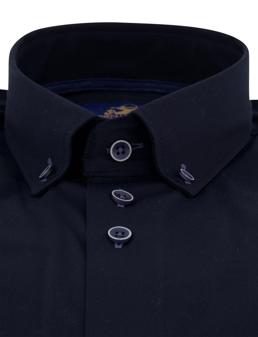 Overhemd donkerblauw 100% katoen Eden Valley modern fit