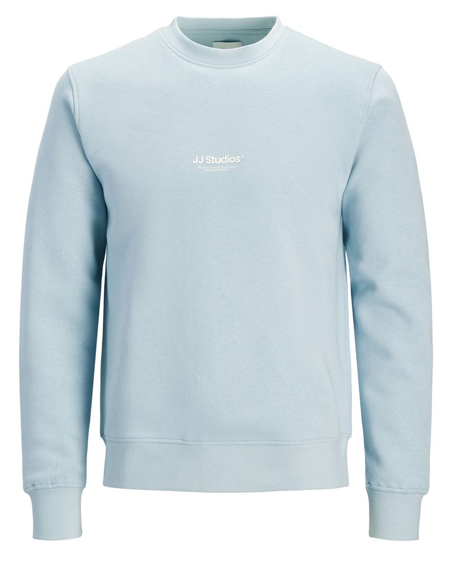 Plus size Jack & Jones sweater lichtblauw ronde hals