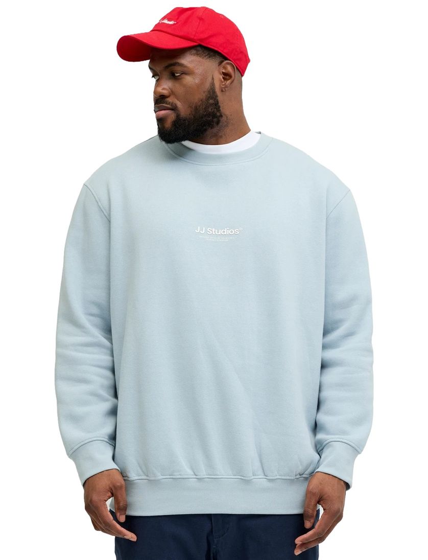 Sweater Jack & jones lichtblauw ronde hals plus size