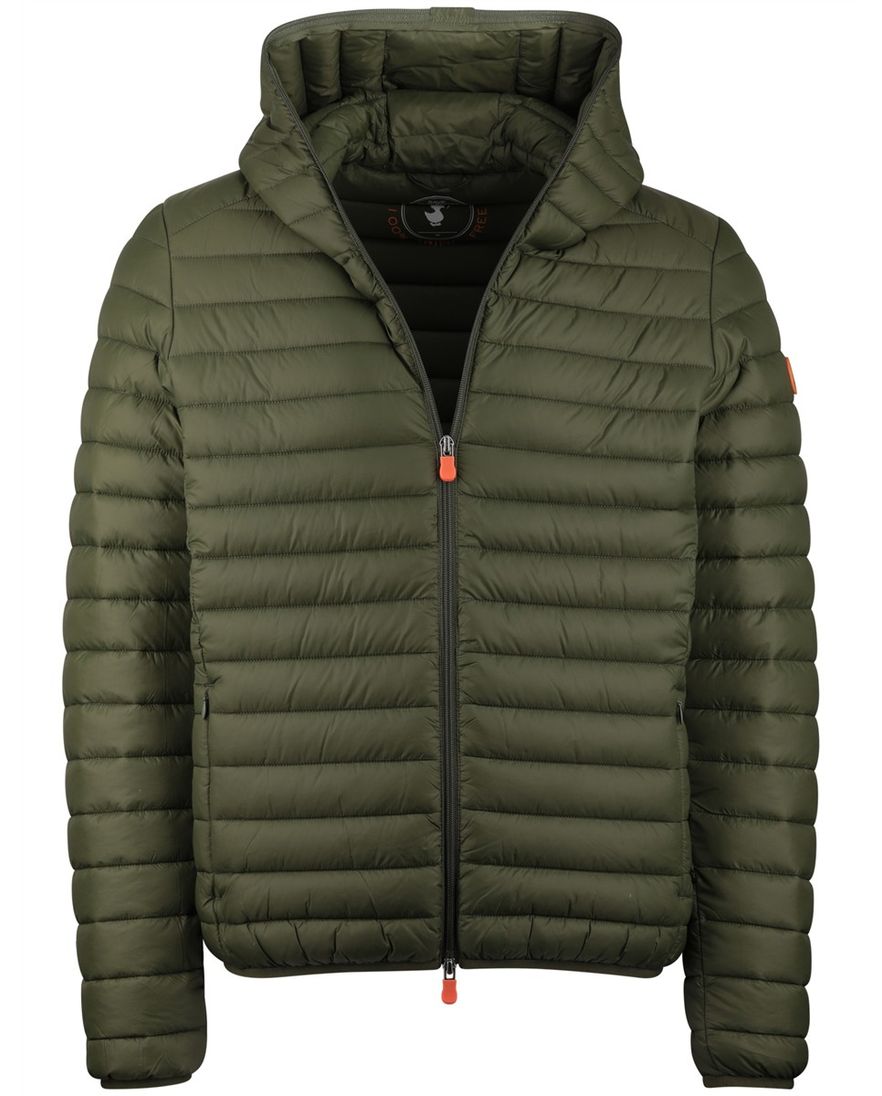 Save the Duck zomerjas donkergroen gewatteerd capuchon