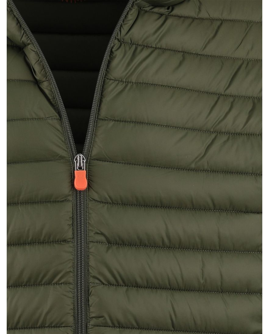 Save the Duck zomerjas donkergroen gewatteerd capuchon