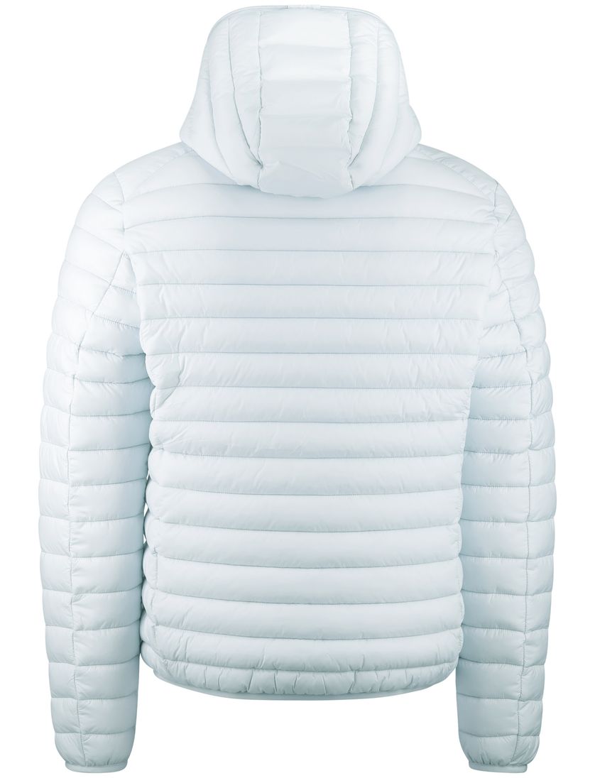 Ijsblauw zomerjas Save the Duck gewatteerd nylon capuchon