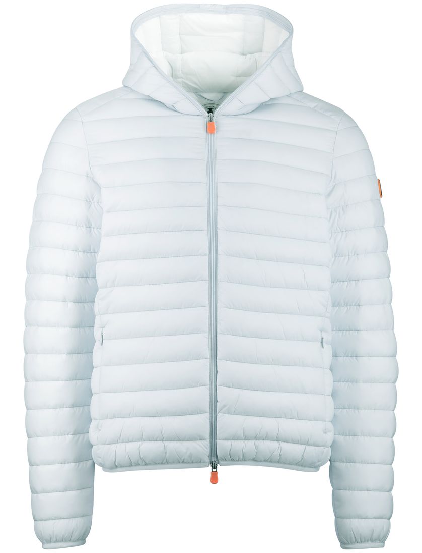 Ijsblauw zomerjas Save the Duck gewatteerd nylon capuchon