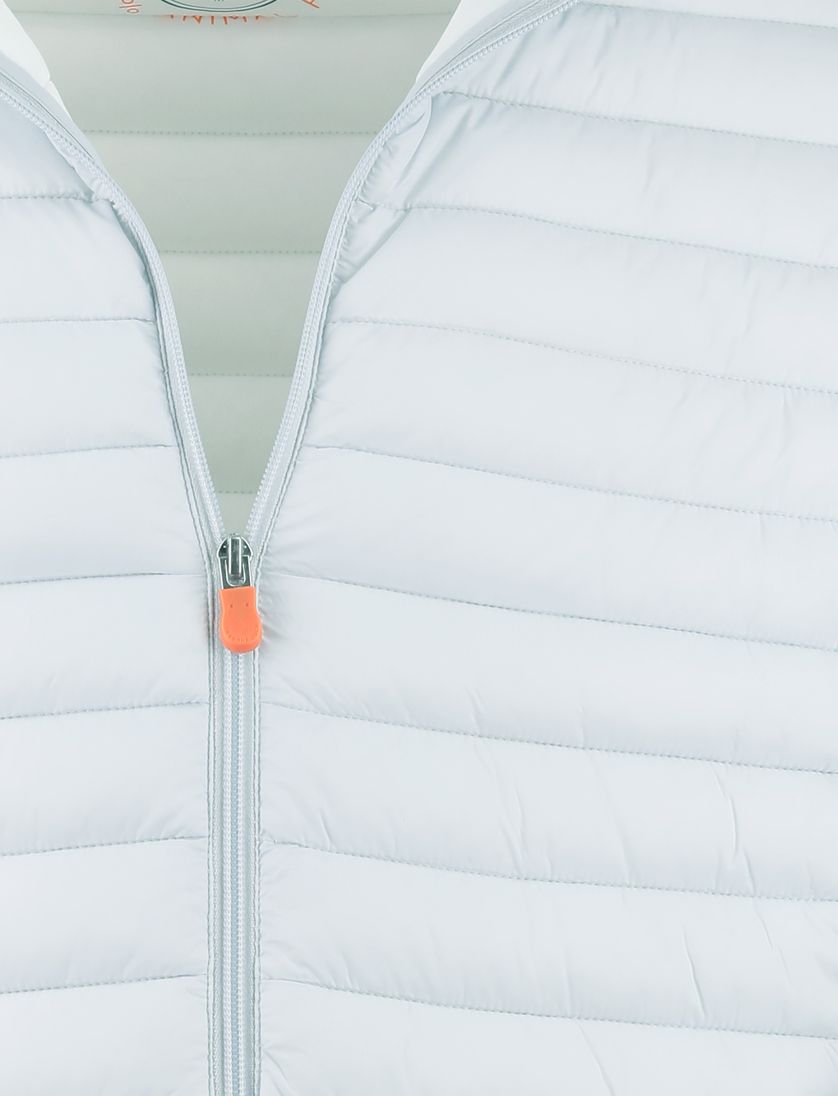 Ijsblauw zomerjas Save the Duck gewatteerd nylon capuchon