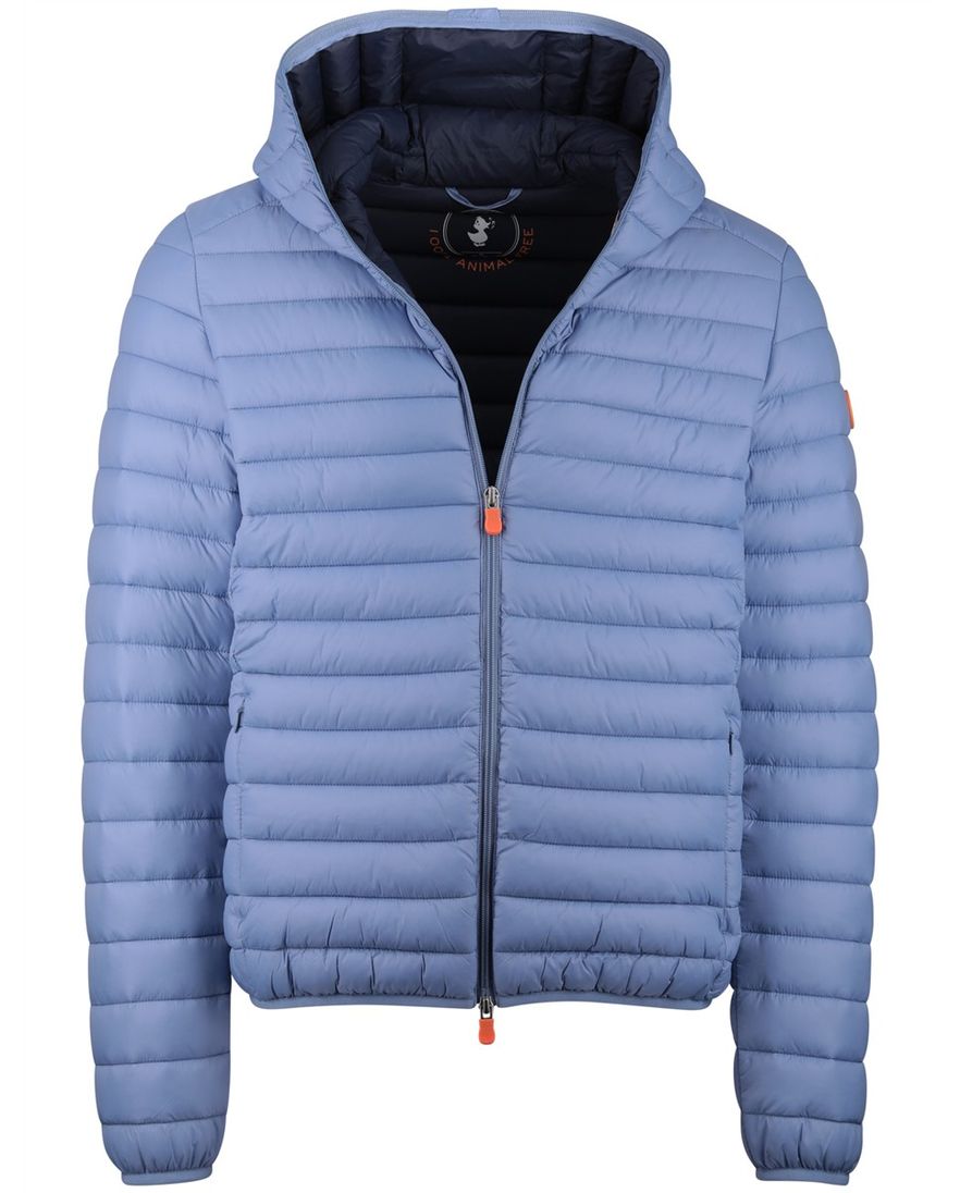 Save the Duck zomerjas lichtblauw gewatteerd capuchon