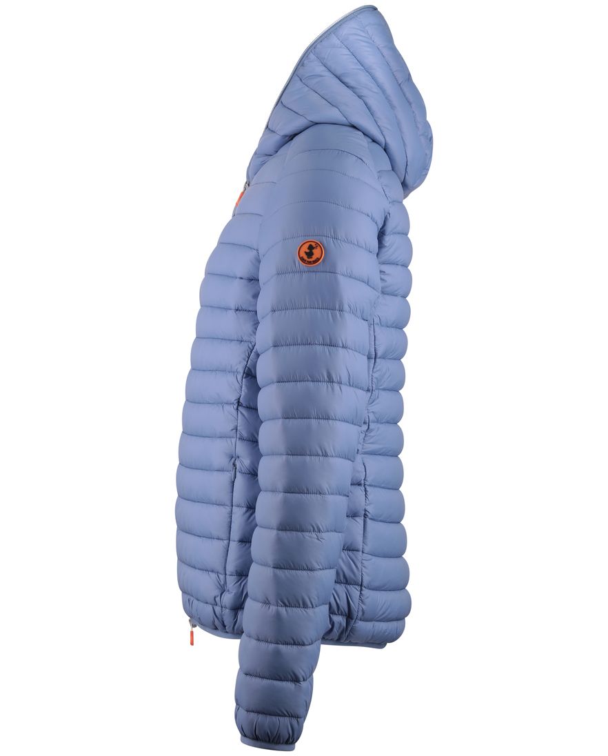 Save the Duck zomerjas lichtblauw gewatteerd capuchon