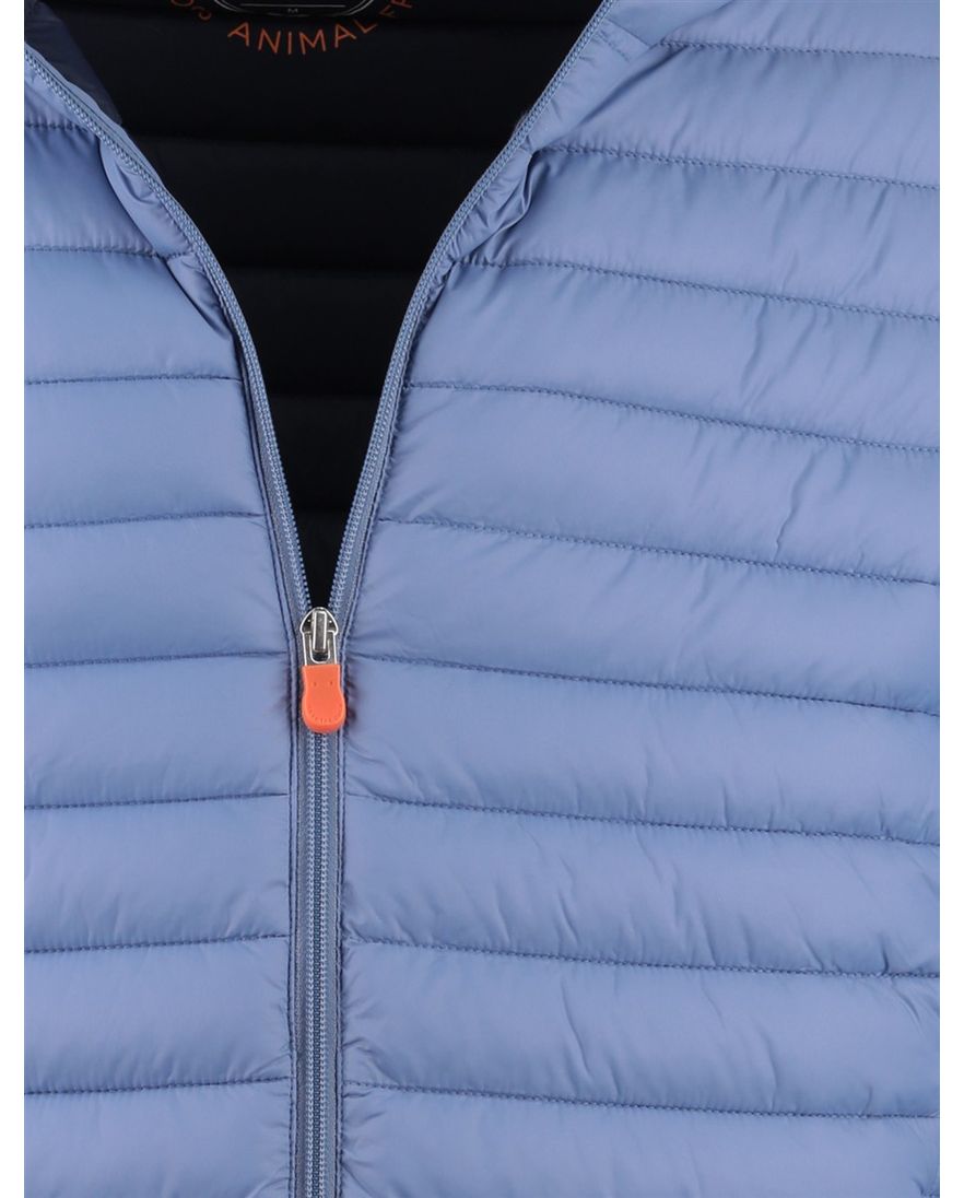 Save the Duck zomerjas lichtblauw gewatteerd capuchon