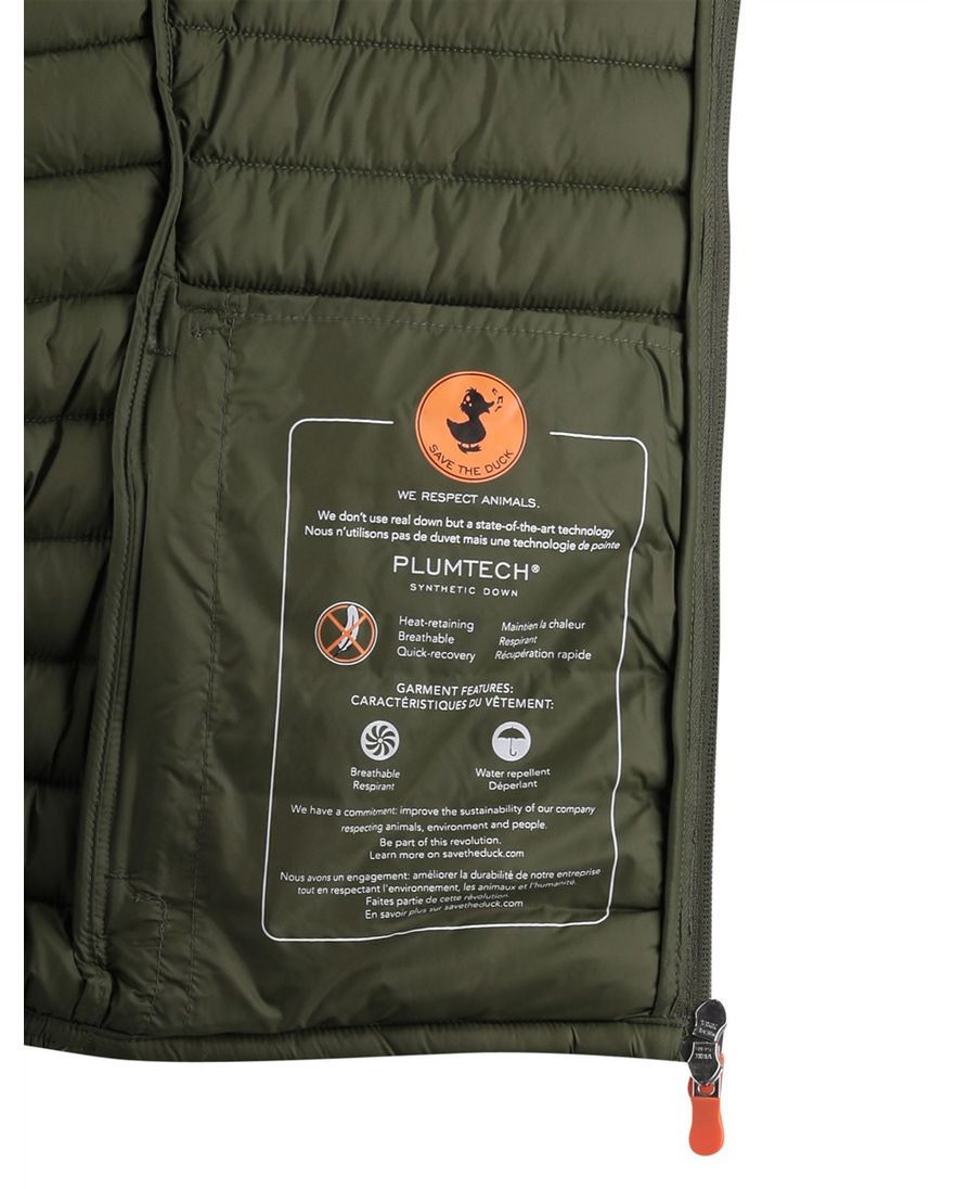Save the Duck zomerjas donkergroen gewatteerd ritszakken