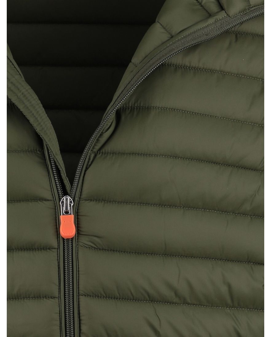 Save the Duck zomerjas donkergroen gewatteerd ritszakken