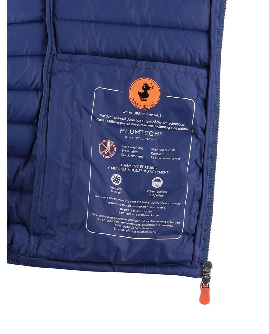 Save the Duck zomerjas blauw gewatteerd ritszakken