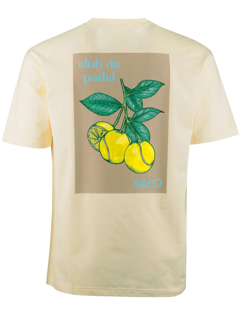 T-shirt Supply & Co geel backprint citroen padel