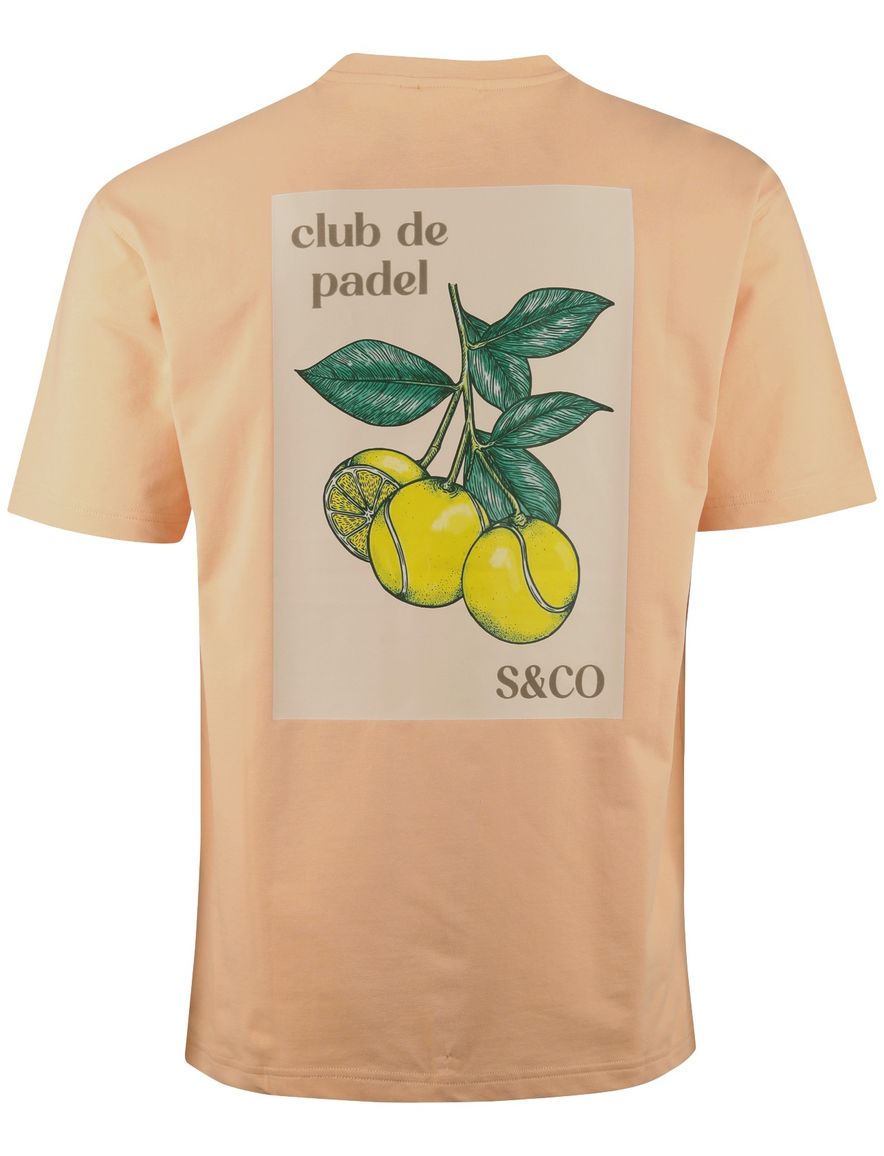 Supply & Co T-shirt oranje backprint citroen padel