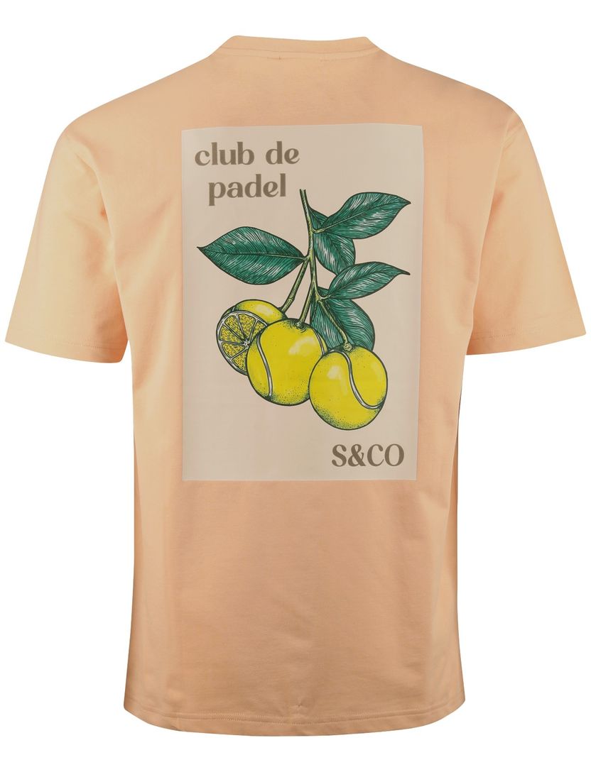 T-shirt Supply & Co oranje backprint citroen padel