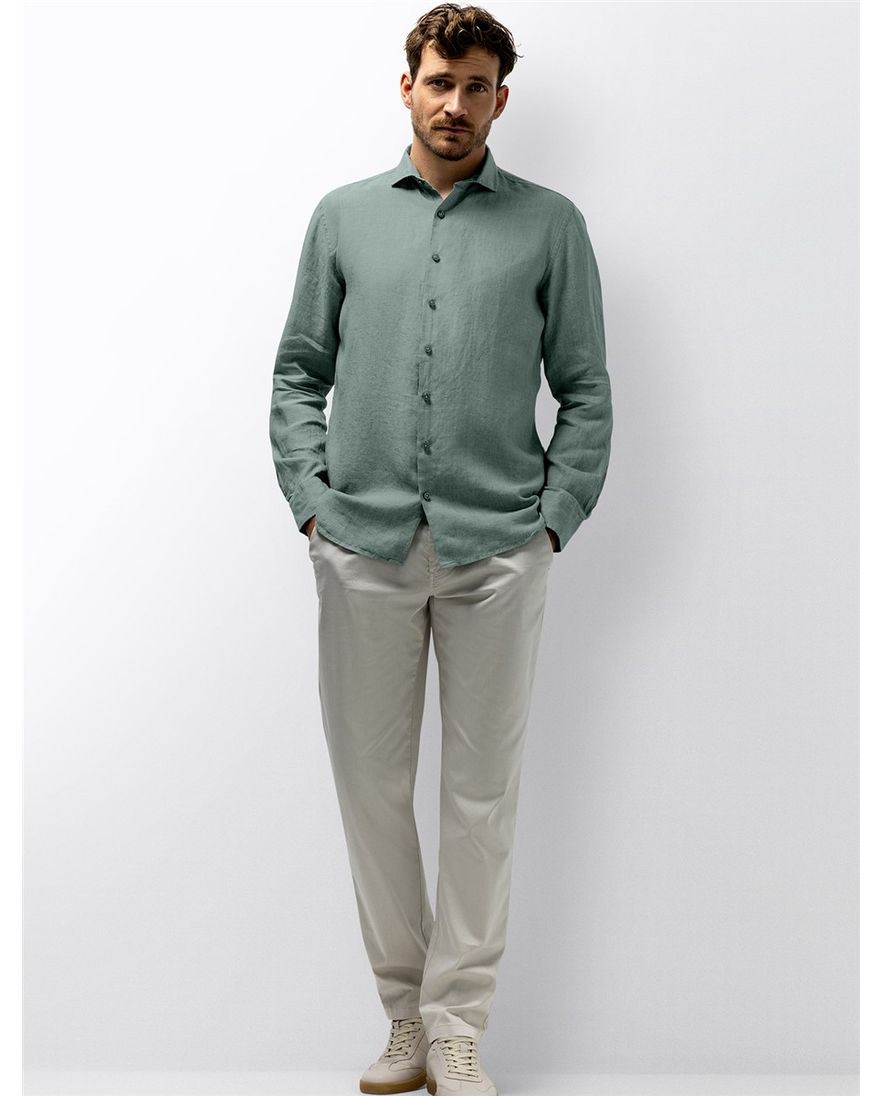 Zeegroen overhemd State of Art wijde fit