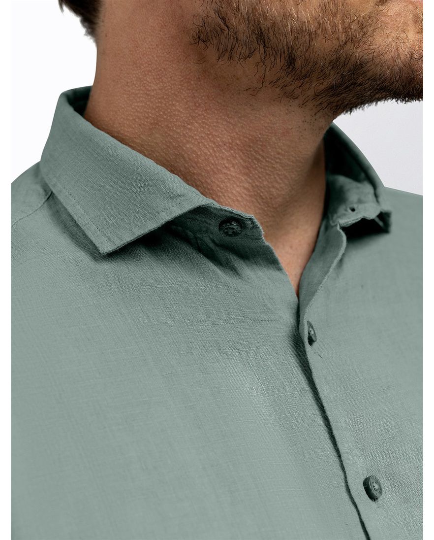 Zeegroen overhemd State of Art wijde fit