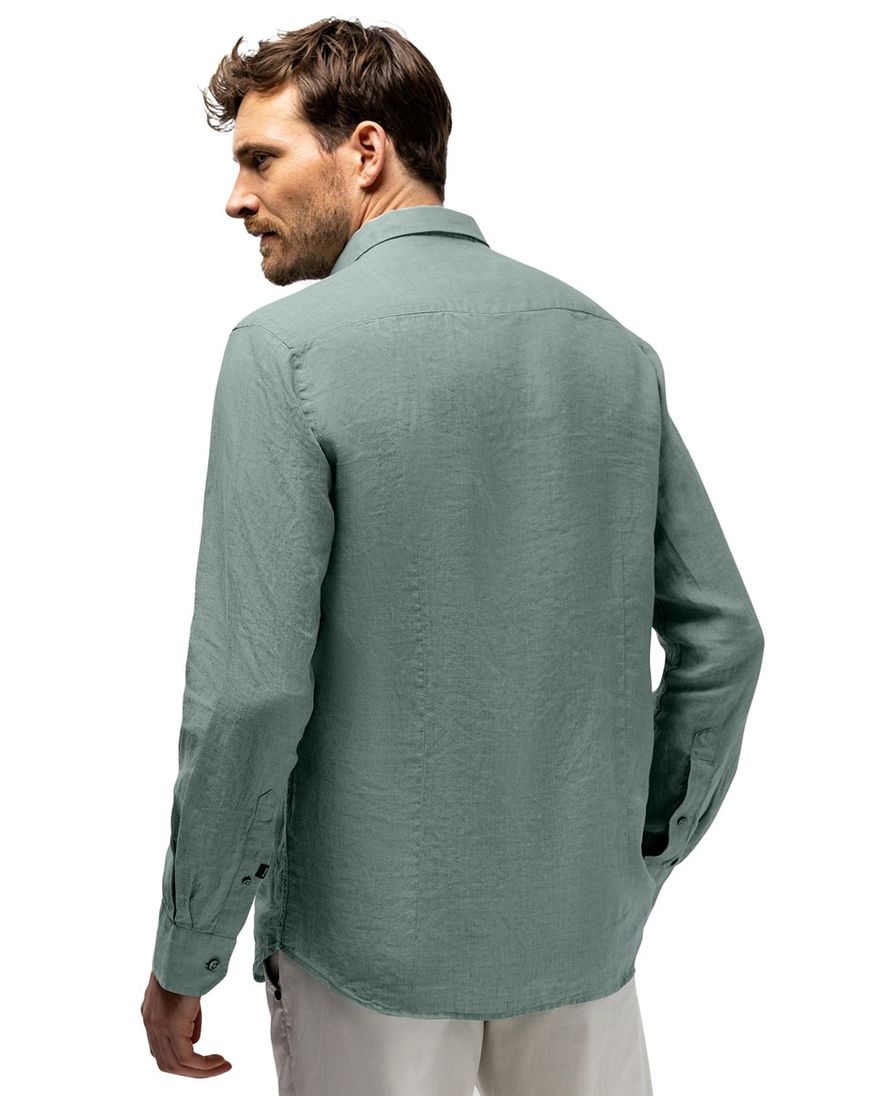 Zeegroen overhemd State of Art wijde fit