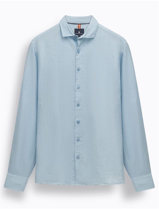 State of Art overhemd lichtblauw wijde fit linnen