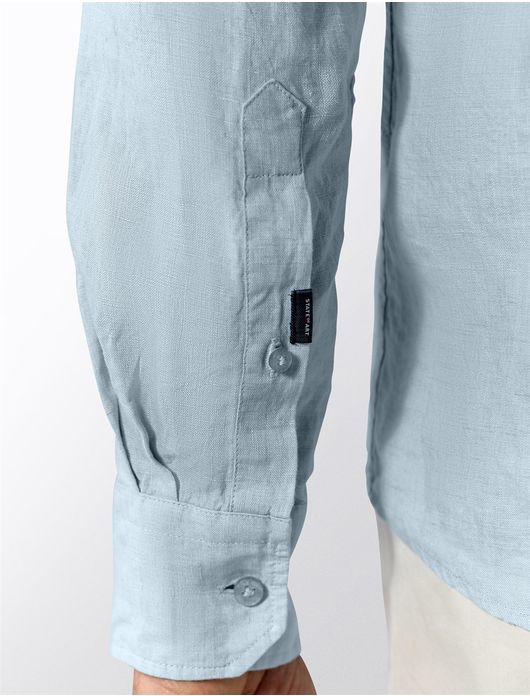 State of Art overhemd lichtblauw wijde fit linnen