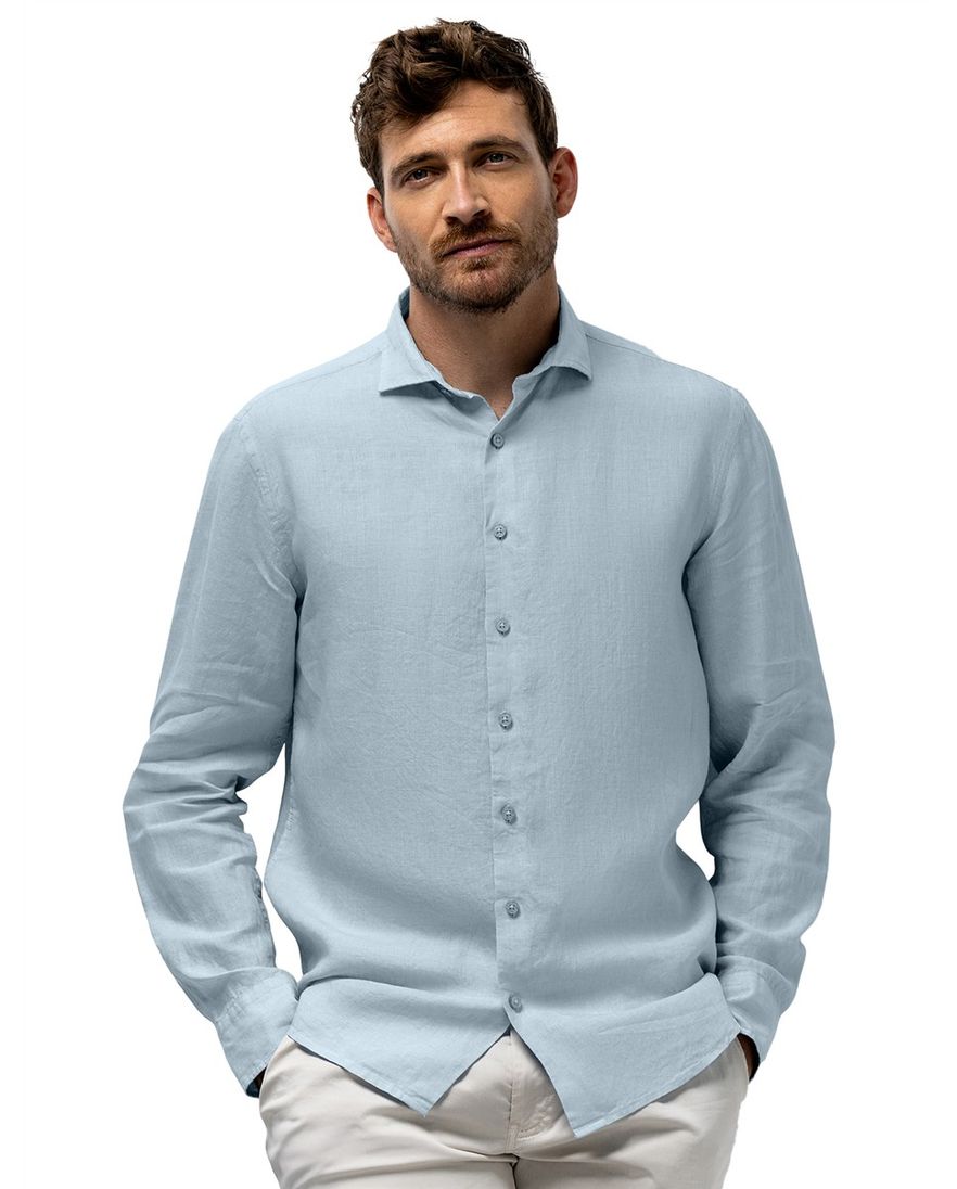 Lichtblauw overhemd wijde fit State of Art