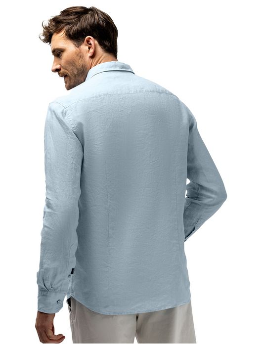 State of Art overhemd lichtblauw wijde fit linnen
