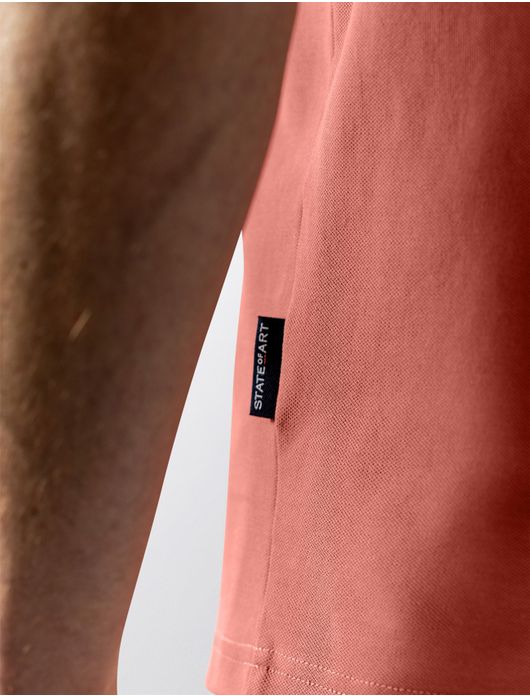 Polo State of Art effen roze 3 knoops