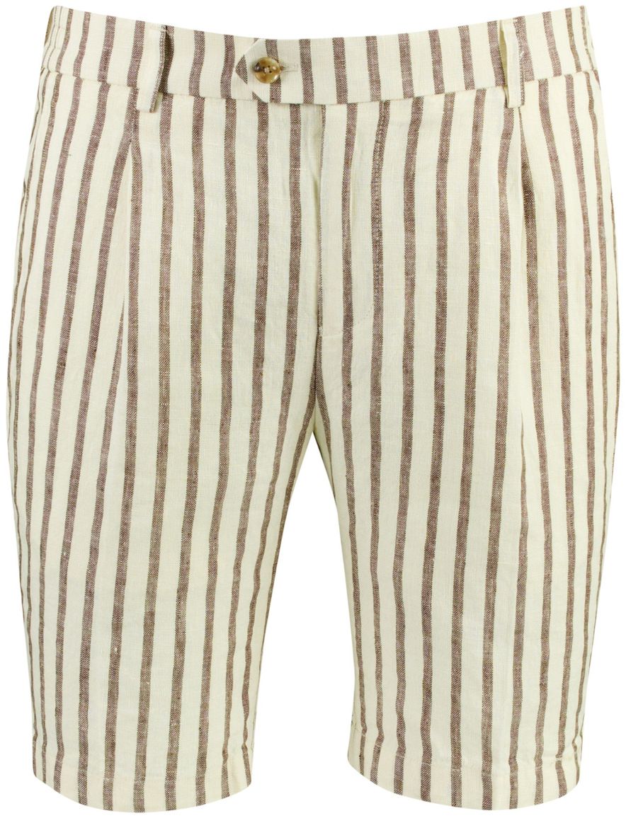 Bermuda creme gestreept donkerblauw Born with Appetite Clark