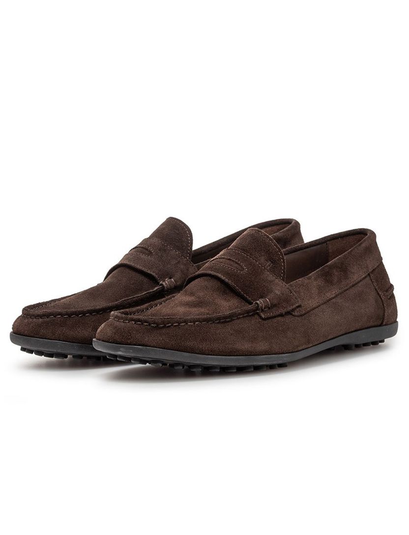 Suede Van Bommel loafer bruin