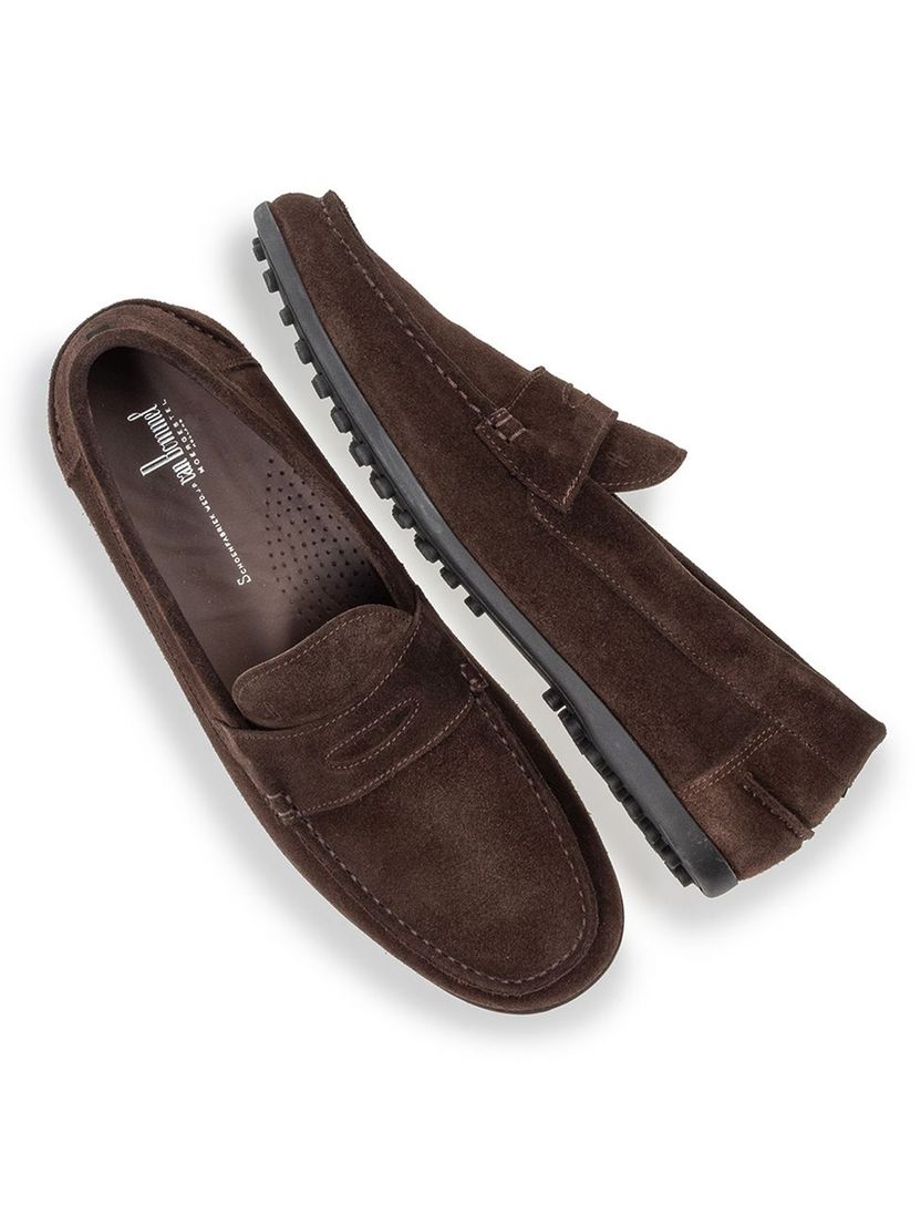 Suede Van Bommel loafer bruin