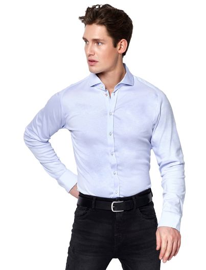 Desoto Desoto overhemd Hai-kraag lichtblauw