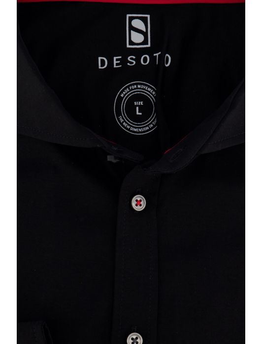 Desoto zwart overhemd katoen